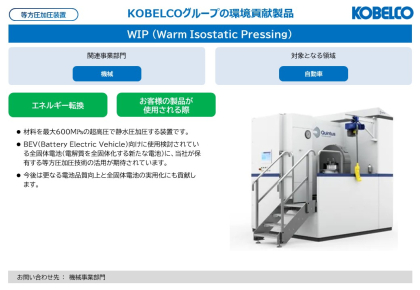 製品画像：WIP (Warm Isostatic Pressing）